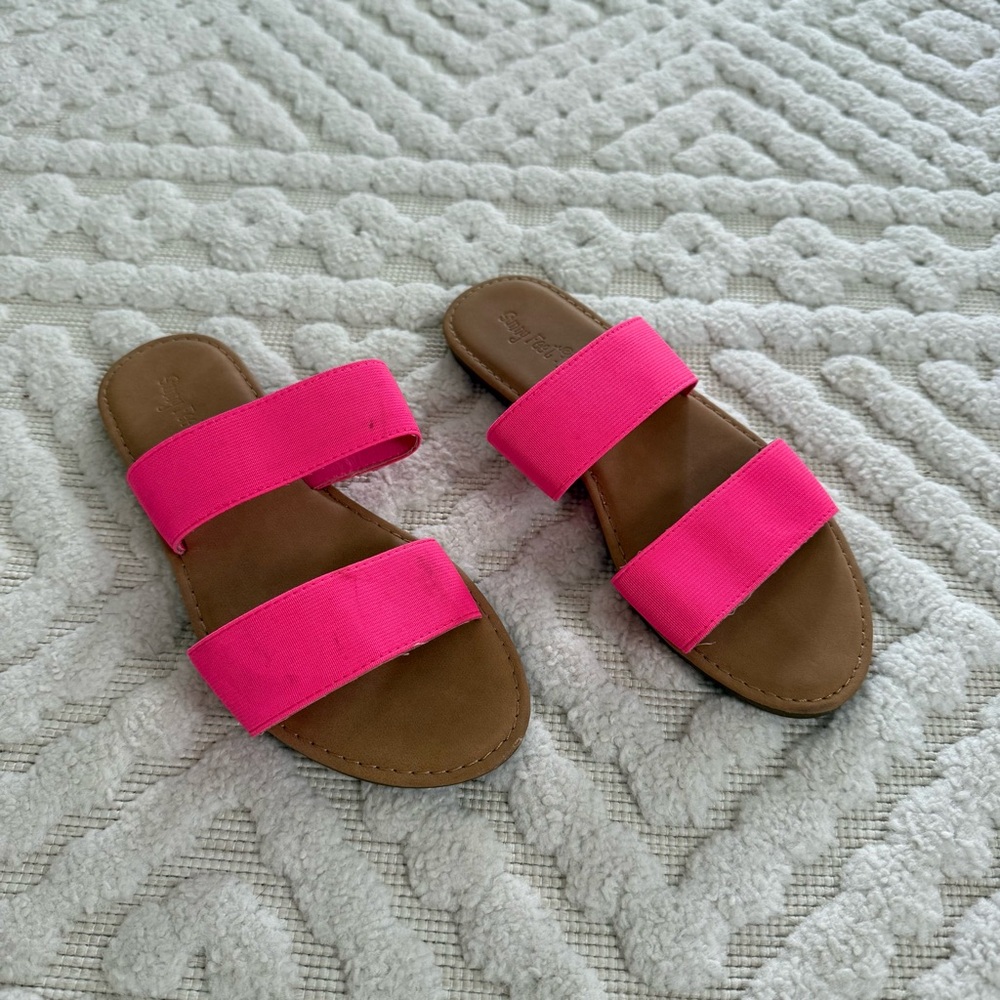Sunny Feet Neon Hot Pink Sandals size 6.5
